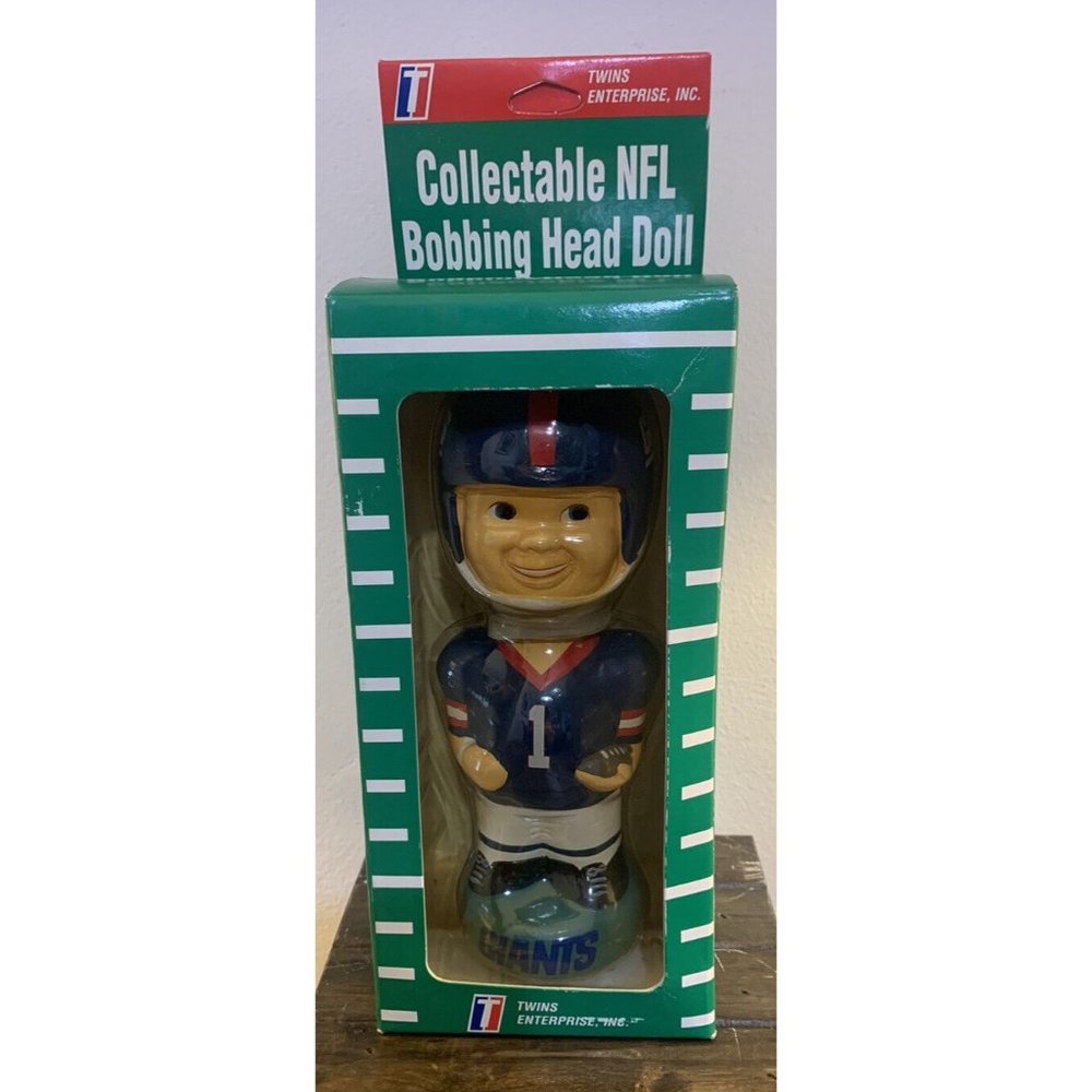 Vintage Twins Enterprises Collectable NFL Bobbing Head Doll #1 New York Giants